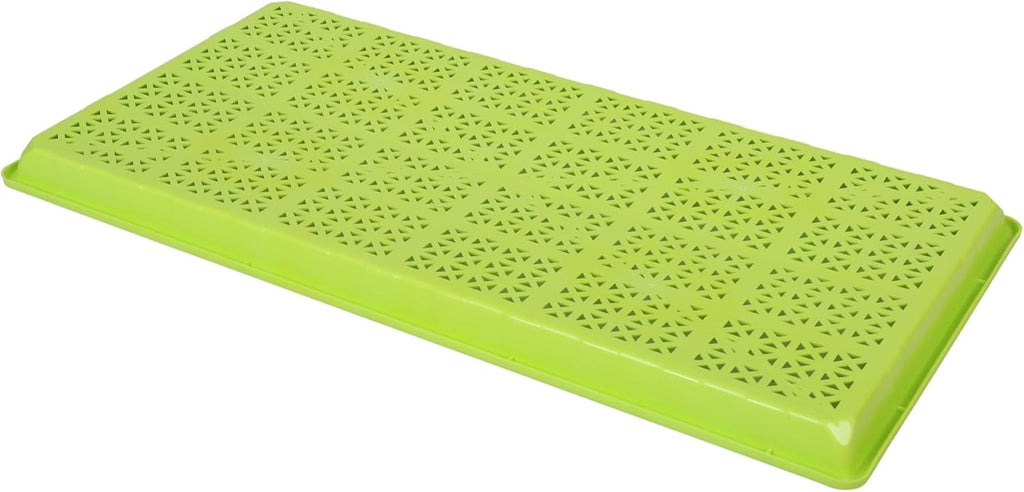 SUNPACK 10" x 20" Heavy Duty Mesh Plastic Seed Starting Tray, Lime Green, 1" (Pack of 10) - Ensures Water Drainage and Aeration, Perfect for Greenhouses or Indoor Gardening