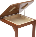 Side Table with Wheels, C Shaped Table for Sofa Bedside, 15.7"x15.7"x24.8“, End Tables Adjustable Desktop (0-40°) for Living Room,Bedroom (Walnut)