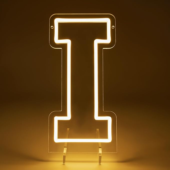 Light Up Letters I, Led Marquee Letter Lights Neon Sign, 13.9" Height Decorative Lighted Alphabet Number, Battery/USB Powered Led Letters Lights for Wedding, Birthday, Party, Christmas or Home Decor