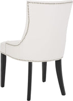 SAFAVIEH Home Collection - Lester White Faux Leather Dining Chair, Nailhead Trim, Modern Transitional Accent Seating (MCR4709N)