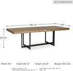 Signature Design by Ashley Tomtyn Casual Self Storing Leaf Dining Extension Table with Trestle Base, Light Brown