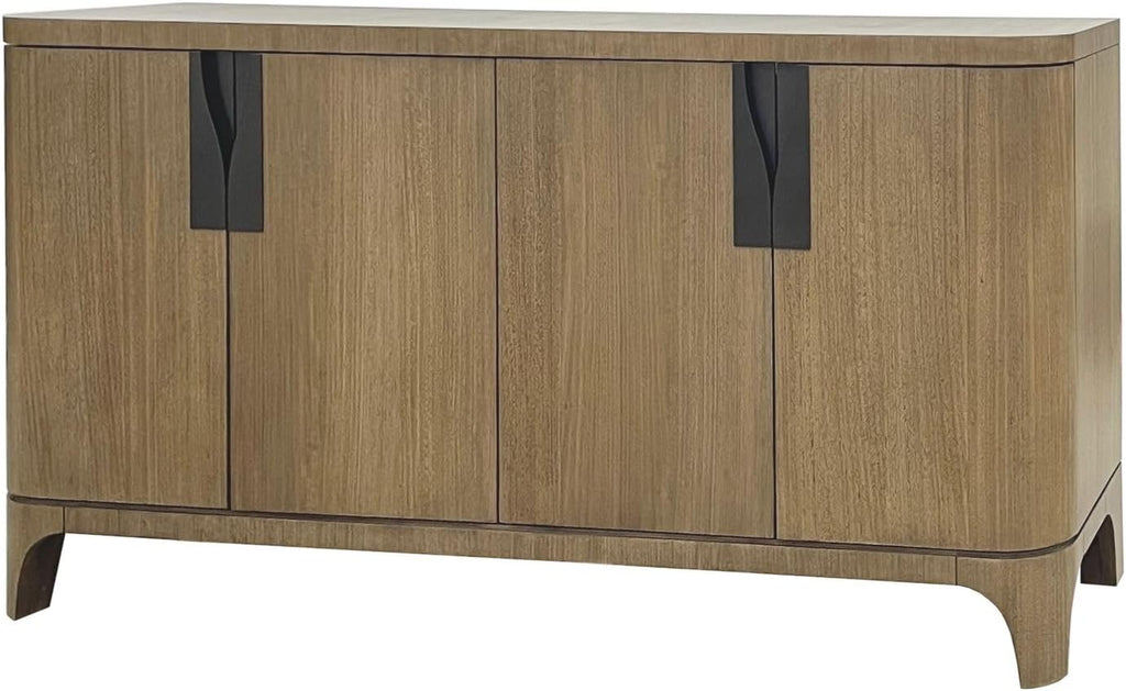 Eucalyptus Dining Server with Shelves, Tan | eucalyptus veneer server with modern design and flexible storage