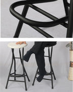 28 inch Black Bar Stool,Portable Stool for Adults Foldable Stools with Handle,Collapsible Heart-Shaped Folding Counter Height Stools Chair for Camping Kitchen,Loads 250 Lbs,1 Pack