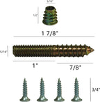 WEICHUAN Furniture Legs Mounting Hardware Sets - Include 5/16" -18 Coarse Attachment Plates, 5/16" -18 Coarse Hanger Bolts, Threaded Nuts, Screws Adapters 4 Sets, for Sofa Couch Chair Legs (Pack of 4)