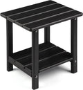Apolimi Adirondack Outdoor Side Table, 2-Tier Sturdy Patio End Table Weather Resistant, 16.5" Solid Side Table for Patio, Pool, Porch