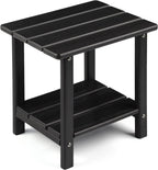 Apolimi Adirondack Outdoor Side Table, 2-Tier Sturdy Patio End Table Weather Resistant, 16.5" Solid Side Table for Patio, Pool, Porch