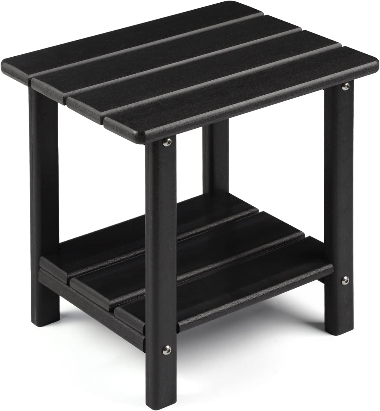 Apolimi Adirondack Outdoor Side Table, 2-Tier Sturdy Patio End Table Weather Resistant, 16.5" Solid Side Table for Patio, Pool, Porch