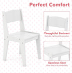 HONEY JOY Kids Vanity with Lights, Little Girls Vanity Set with Mirror and Stool and Lights, Wooden Princess Makeup Dressing Table, Storage Cabinet, Pretend Play Kids Vanity Table and Chair Set(White)