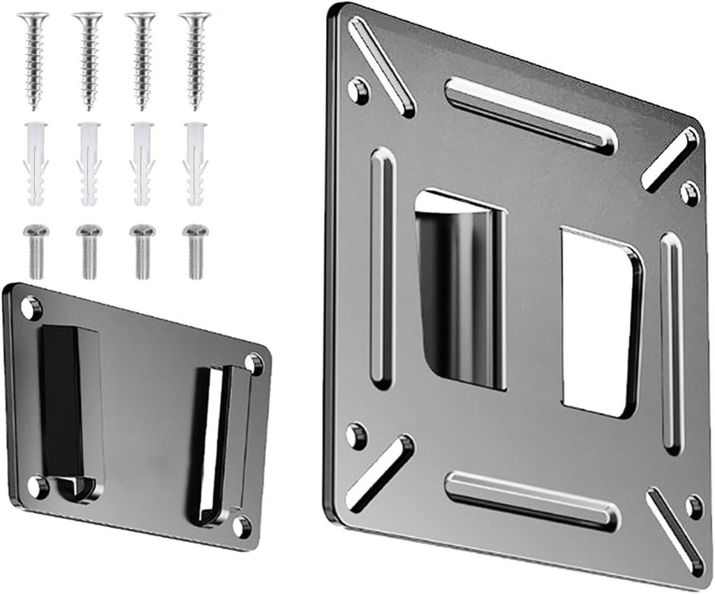 Nuyoah Monitor Wall Mount RV TV Mount Low Profile Wall Bracket VESA Mount | Small TV Mount for 14”-27” Monitor Computer Screens, Ultra Slim TV Bracket Fixed VESA 75x75 100x100mm Easy Mount for Camper