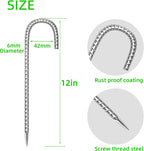 20 Pack Ground Garden Rebar Stakes Rebar 12 Inch Anti-Rust Galvanized Steel J Shape Hook Heavy Duty Ground Anchors for Tents, Position Kits,Fences, and Trampolines Landscape Fabric