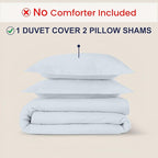 Kotton Culture 3 Pc Queen Size Duvet Cover Set -100% Egyptian Cotton Sateen 600 Thread Count Ultra Soft Premium Durable Comforter Cover Zipper Closure & Corner Ties (Blue Sky, Queen/Full 90" X 90")