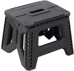 cdar Heavy Duty Plastic Folding Stool 400Lbs Capacity – Collapsible Step Stool with Non-Slip Base & Portable Handle for Camping, Kitchen, Fishing (10.43"x8.58" Foldable) Black