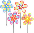 4PCS Wind Spinners for Yard and Garden, Lawn Yard Decorations Pinwheels Colorful Whirligigs Windmill Kids Toys for Outdoor Decor