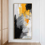Wall Art Large Modern Abstract Artwork Black Yellow Canvas Painting for Living Room Bedroom Office Home Decor 20"x40" with Framed…