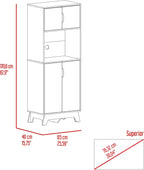 Microwave Tall Cabinet Wallas, Kitchen, Light Oak/White