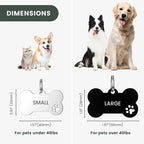 Dog Tags Engraved for Pets - YEHANTI Personalized Dog Tags with Lovely Icons, Durable Stainless Steel Pet ID Tags for Small Large Dogs Cats, Custom Dog Name Tags Engraved on Both Sides (Bone)