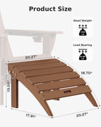 Ciokea Plastic Folding Footstool for Deck Backyard Patio Outdoor Poolside Porch Lawn Indoor, Porch, Teak