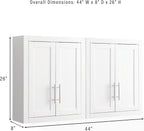 Crosley Furniture Savannah 2-Piece Wall Storage Cabinet, Cabinets for Laundry, Bathroom, Kitchen, White