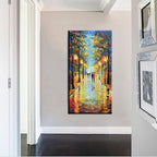 Tyed Art- 100% hand-painted 3D canvas abstract oil painting Landscape art contemporary large canvas wall art painting home Living Room decoration wall 24x48inch