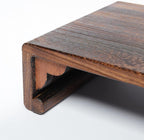 Low Wood Stool, Rectangular Bed Step Stool, Large Surface Step Ladder for Kitchen & Bathroom, Foot Rest Stool Under Desk, Portable Bed Table for Laptop and Tea