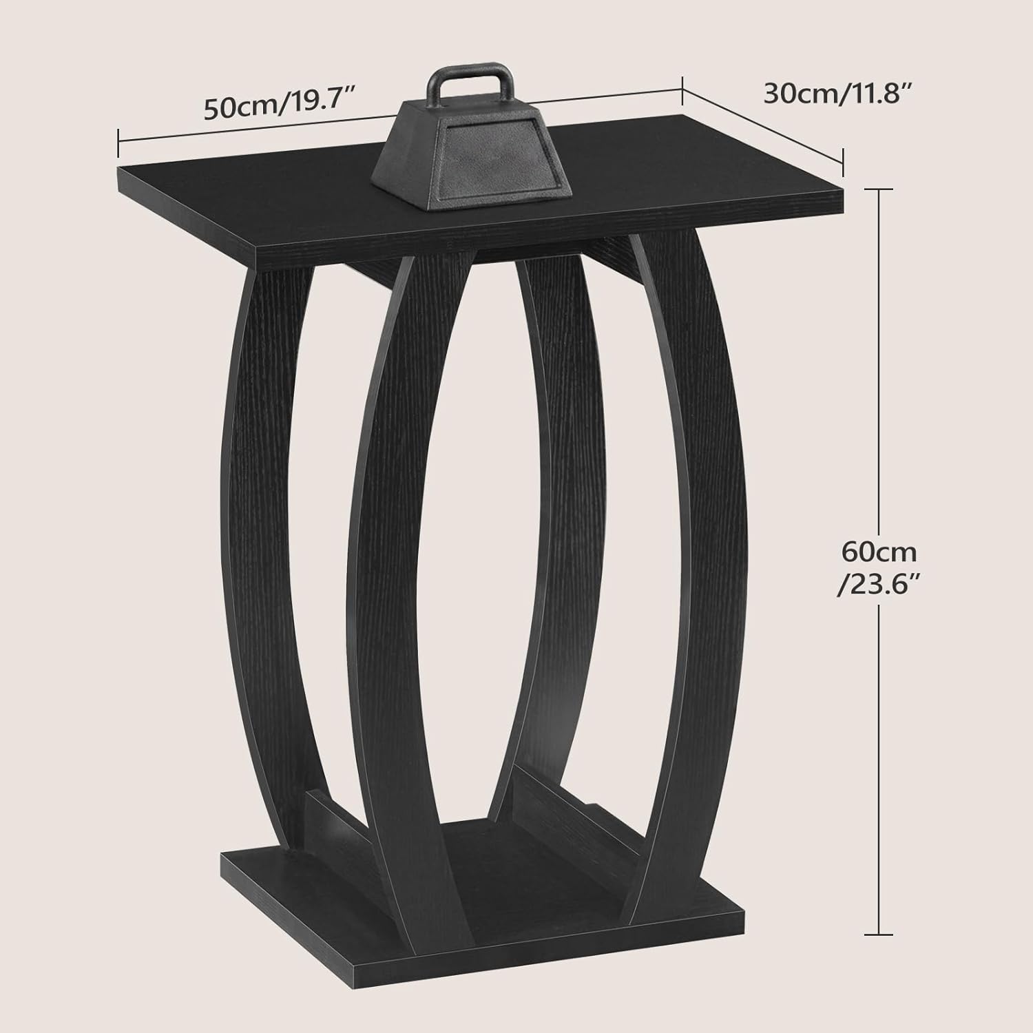 MAHANCRIS End Tables Living Room Set of 2, Side Table Beside Sofa, Black