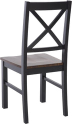 SAFAVIEH Home Collection Akash Farmhouse Black & Walnut Dining Chair Set of 2