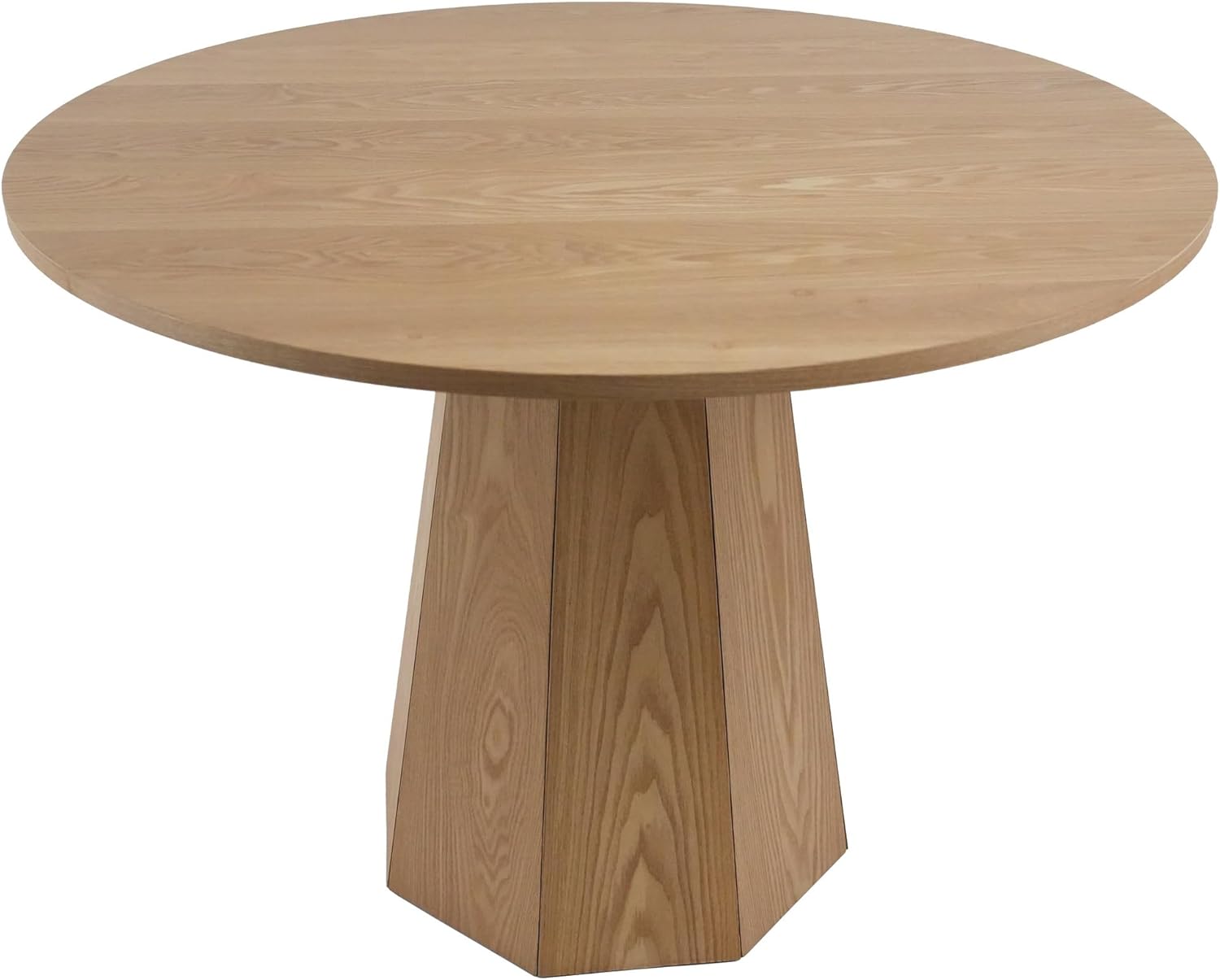 BESTANO 39” Round Solid Wood Dining Table for 4-5 People, Modern Pedestal Dining Kitchen Table, Farmhouse Small Wood Dining Table for Kitchen Easy Assemble, Saving Space, Brown