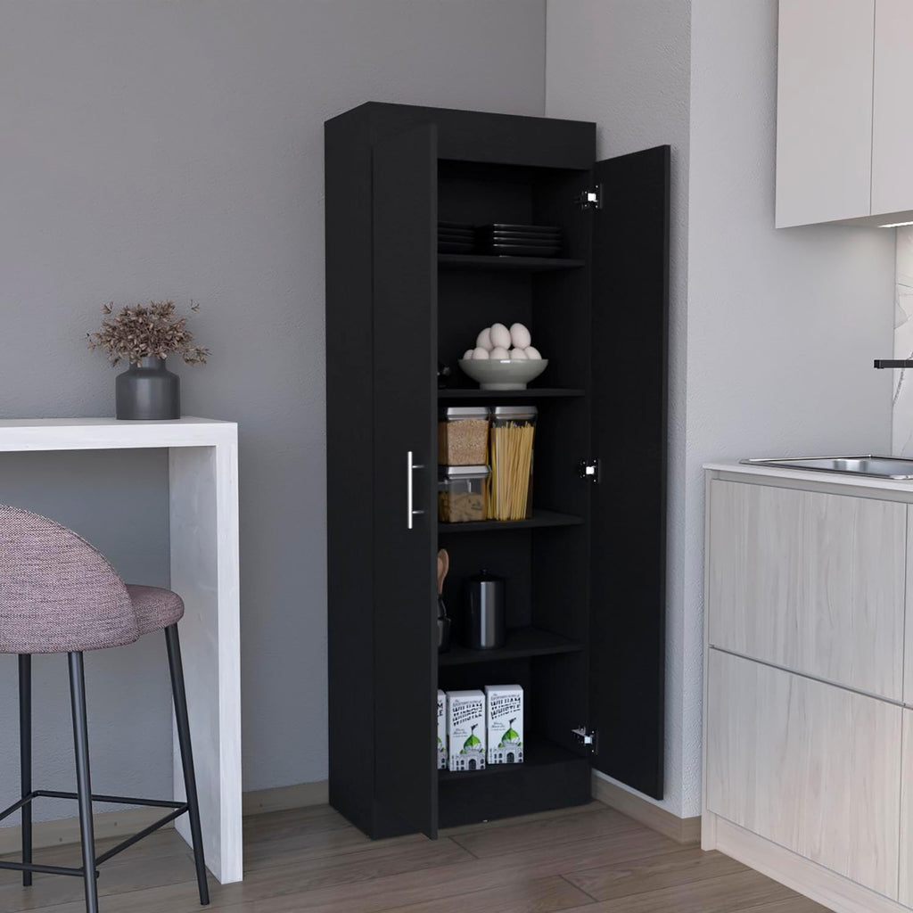 Pantry Cabinet Clinton, Kitchen Storage, Black