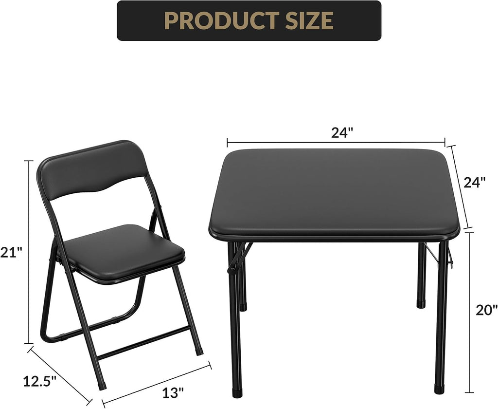 Children's Table with 2 Chairs, Children's Play Table Indoor | Folding Table & 2 Chairs - Portable, Easy Care, Space Saving - For Boys & Girls (2-6 Years), Indoor & Outdoor