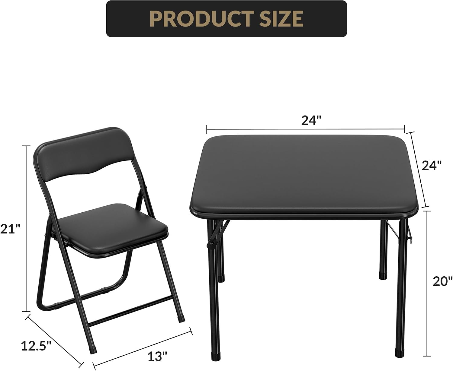 Children's Table with 2 Chairs, Children's Play Table Indoor | Folding Table & 2 Chairs - Portable, Easy Care, Space Saving - For Boys & Girls (2-6 Years), Indoor & Outdoor