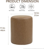 Get Set Style Modern Round Ottoman with Soft Padded Seat, Multifunctional Vanity Stool for Makeup, Upholstered Footrest Stool Ottoman Foot Stool for Living Room, Bedroom