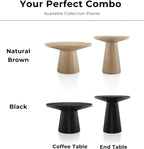 Furniture of America Crambel Modern Solid Rubberwood 20-inch Round End Table with Cone-Shaped Pedestal Base, Living Room Furniture for Small Space, Home Office, Oak Finish