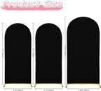 6.6FT Wedding Arch Covers Arch Backdrop Cover Arch Stand Covers Set Arch Cover Spandex Fabric Stretchy Backdrop for Wedding Birthday Party Decoration Baby Shower (Black, Cover Only)