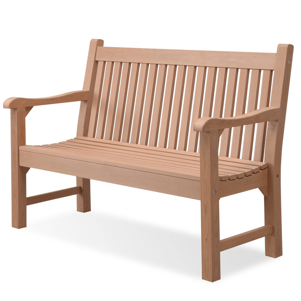 Psilvam 2-Person Outdoor Bench with 700 Lbs Weight Capacity, Teak