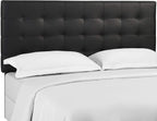 Modway Paisley Upholstered Tufted Faux Leather Full / Queen Headboard Size in Black