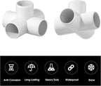 4PCS 1-1/2Inch Elbow PVC Fitting, 5-Way Heavy Duty PVC Pipe Fitting, Furniture Grade PVC Fitting Connector Corner Fitting for Water Supplies Build PVC Furniture DIY Garden Shelf Greenhouse