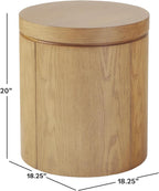 Walker Edison 2-Pack Maya Modern Solid Oak Wood Veneer Side Tables with Storage, 18 Inch, White Oak