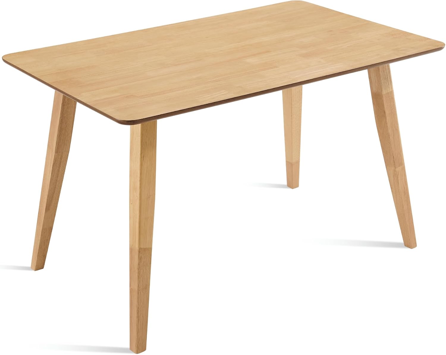 FSC Certified Wood Dining Room Table, 51in Small Rectangular Kitchen Table Space Friendly, Easy Assemble Solid Rubberwood Leg Table for Apartment (Table Only)