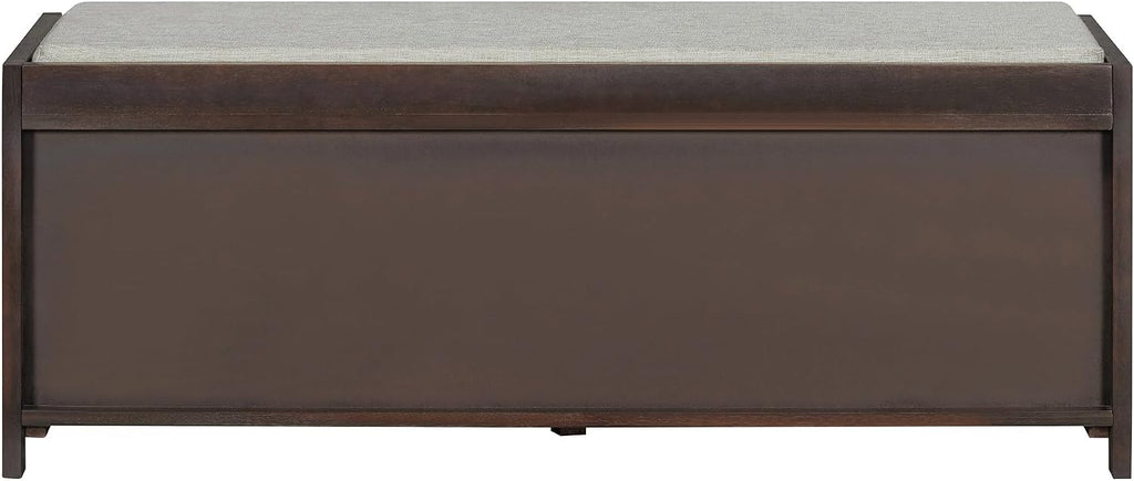 Merax Multipurpose Entryway Storage Bench with Shutter Doors, 43.3" Wooden Shoe Organizer with Upholstered Seat for Entryway, Hallway and Living Room