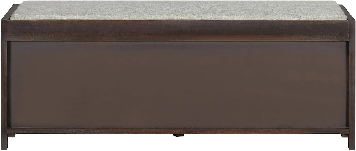 Merax Multipurpose Entryway Storage Bench with Shutter Doors, 43.3" Wooden Shoe Organizer with Upholstered Seat for Entryway, Hallway and Living Room