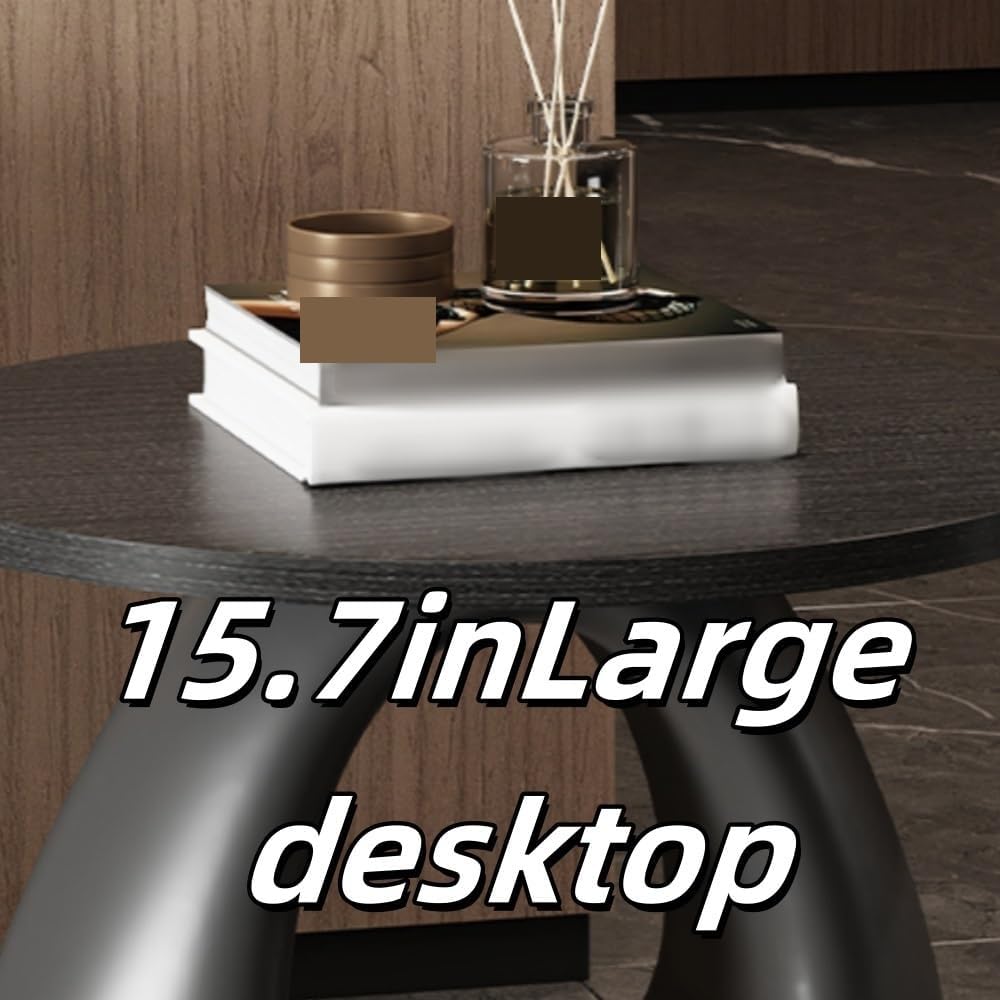 Round Side Table, Nightstand, Stylish Sofa Accent Table, Suitable for Living Room, Bedroom, Balcony