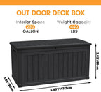230 Gallon Large Outdoor Storage Deck Box XXL Patio Furniture Storage, 440 lbs Load Capacity as Bench/Table, Waterproof Resin Double-Wall for Backyard Garden & Pool