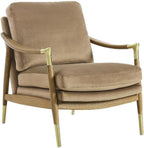 Modway Langford Stain-Resistant Performance Velvet Armchair – Mid Century Modern Velvet Chair with Wood Frame – Upholstered Accent Chair for Living Room or Bedroom