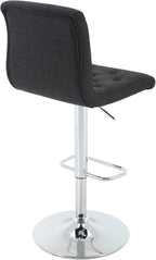 Brage Living Tufted Fabric Bar Stools Set of 2 with Back, Charcoal Black | Seat Height Adjusts 24.75"-33", Swivel Counter Height Barstools, Upholstered Airlift Bar Chairs for Kitchen Dining Cafe