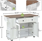 Kitchen Table with Storage with Internal Storage Rack, Power Outlet and Open Shelves, Moveable Kitchen Island with Spice Rack, for Kitchen, Dining