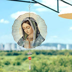 Virgin Mary Prayer Wind Spinner, Metal Wind Spinners Outdoor Indoor,Virgin Mary Hanging Garden Decor for Outside, Stainless Wind Spinners for Yard and Garden 10 inch 3D (25.76X25 CM)