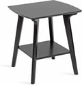 Kate and Laurel Louena Mid-Century Rectangle Wood Side Table, 22 x 20 x 24, Black, Modern Decorative Two-Tier End Table for Use as a Bedroom Nightstand or Apartment Living Room Accent
