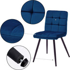 DUHOME Velvet Dining Chairs Set of 4,Mid Century Modern Dining Chairs with Metal Legs,Accent Chairs Side Chairs Reading Chairs for Restaurant Cafe Shop Darkblue