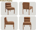 EALSON Dining Chairs Set of 2 Modern Upholstered Living Room Chairs Mid Century Comfy Leather Kitchen Chairs with Back Armless Solid Wood Dining Room Side Chairs for Kitchen/Restaurant/Cafe, Brown