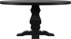 Coaster Home Furnishings - Florence - Pine Wood - Traditional Round Dining Table with Plank Top and Pedestal Base - Dining Room & Kitchen - 60 Inch - Black - 115530